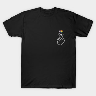 Progress Pride Flag Korean Love Sign T-Shirt